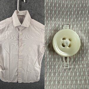Ermenegildo Zegna Medium Cotton Check Slim Pink Pocket Shirt Button Up Men Adult